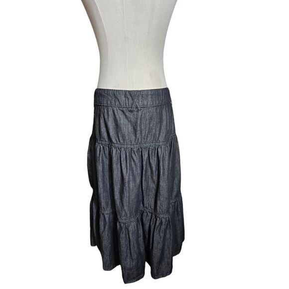 Time and Tru Black Denim Peasant Midi Western Skirt - Picture 5 of 5